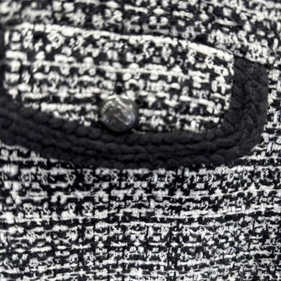 Talbots Women's Blazer Sz Small Petite Coat Open Lined Black White Tweed Pockets - Picture 5 of 12